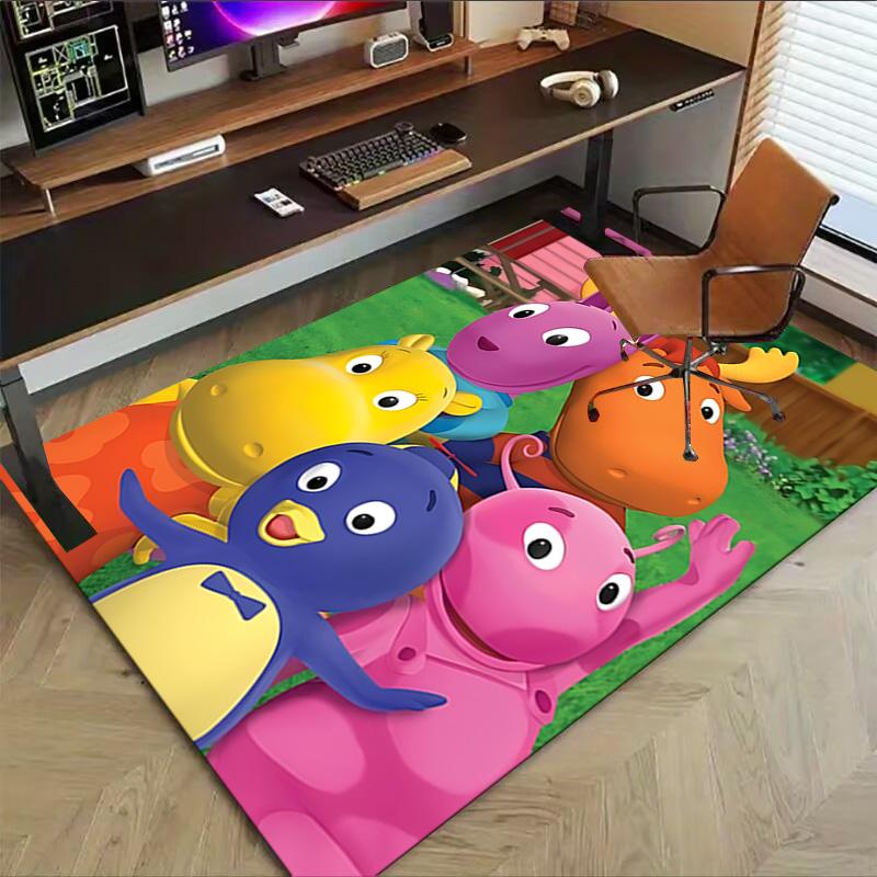 Colorful Cartoon Animal Friends Carpet For Playroom Bedroom Living Room Sofa Home Decor Kids Game Area Rug Nonslip Floor Mat