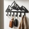 Metal Mountain Range Wall Hook Rack with Six Hooks for Home Key Towel Storage Creative Over Door Organizer Rack