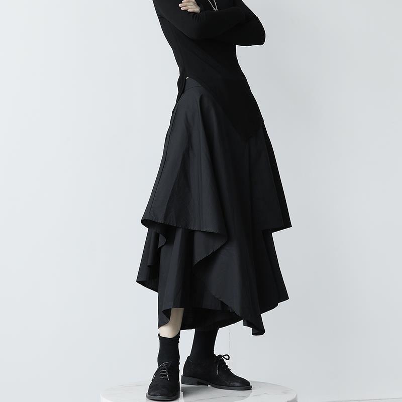 Women Skirts Gothic Irregular High Waist Pleated Skirt Pants for Women Vintage Cargo Skirts Female Clothes Ladies