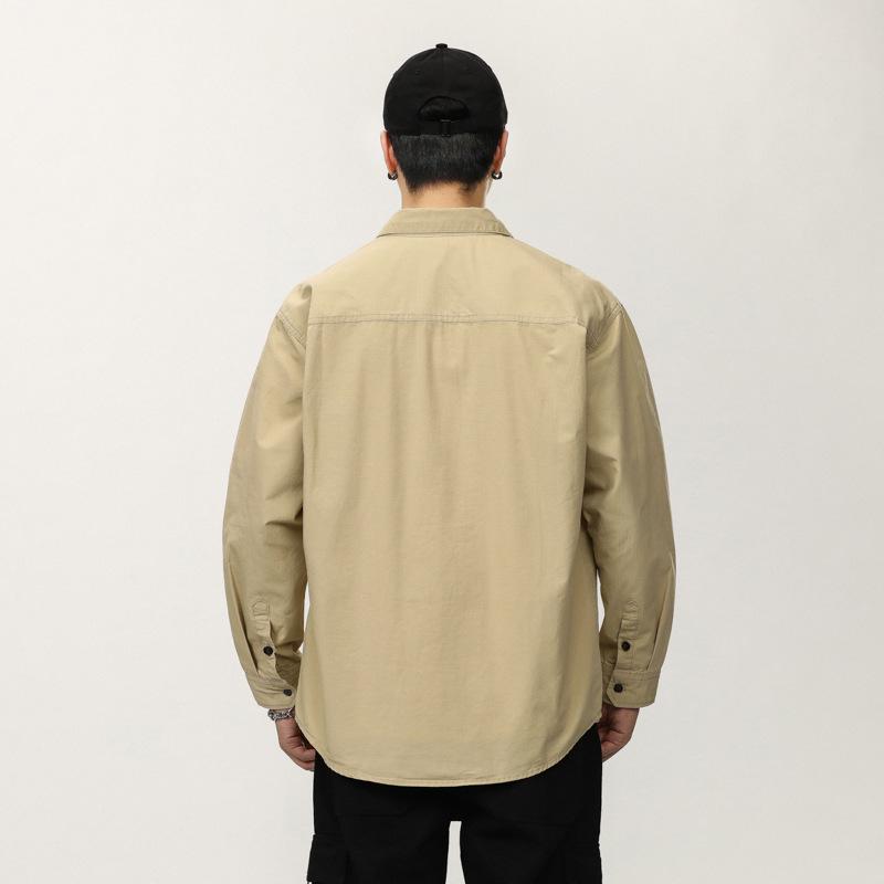 Japanese Retro Cool Long-Sleeve Men's Shirt Jacket - 2024 Trendy Workwear Style