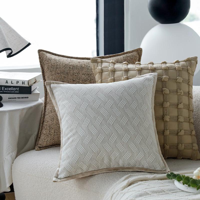 Cream Style Light Luxury Luxury Pillow Case Pillow Living Room Sofa Bedroom Bay Window Cushion Cushion Backrest