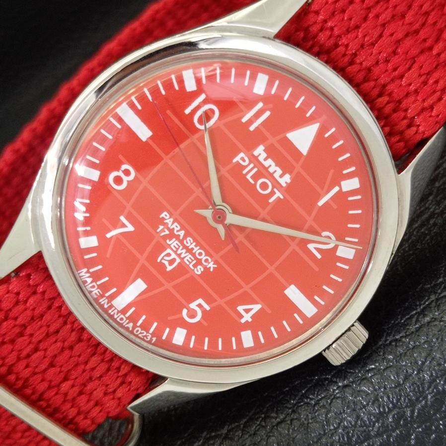 

HMT PILOT РУЧНОЙ ЗАВОД ИНДИАНСКИЕ МУЖСКИЕ ЧАСЫ С КРАСНЫМ ЦИФЕРБЛАТОМ a430342-2 R102-a430342