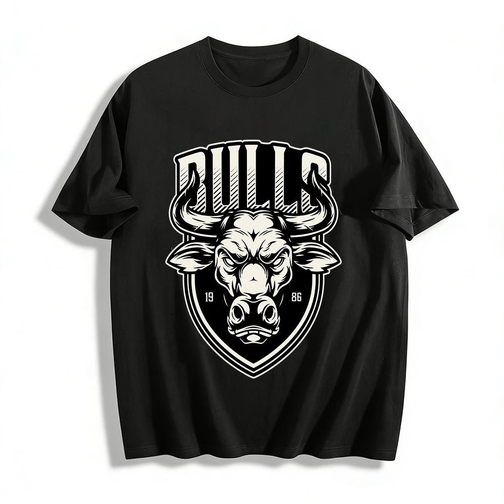 

Винтажная футболка с принтом Bulls 1986 года, повседневная, американская модная уличная одежда, топ, футболка из чистого хлопка XXS