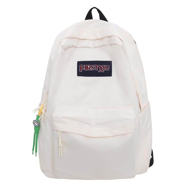 Female Solid Color Backpack Junior Senior High School Student Schoolbag Large Capacity Backpack Girls