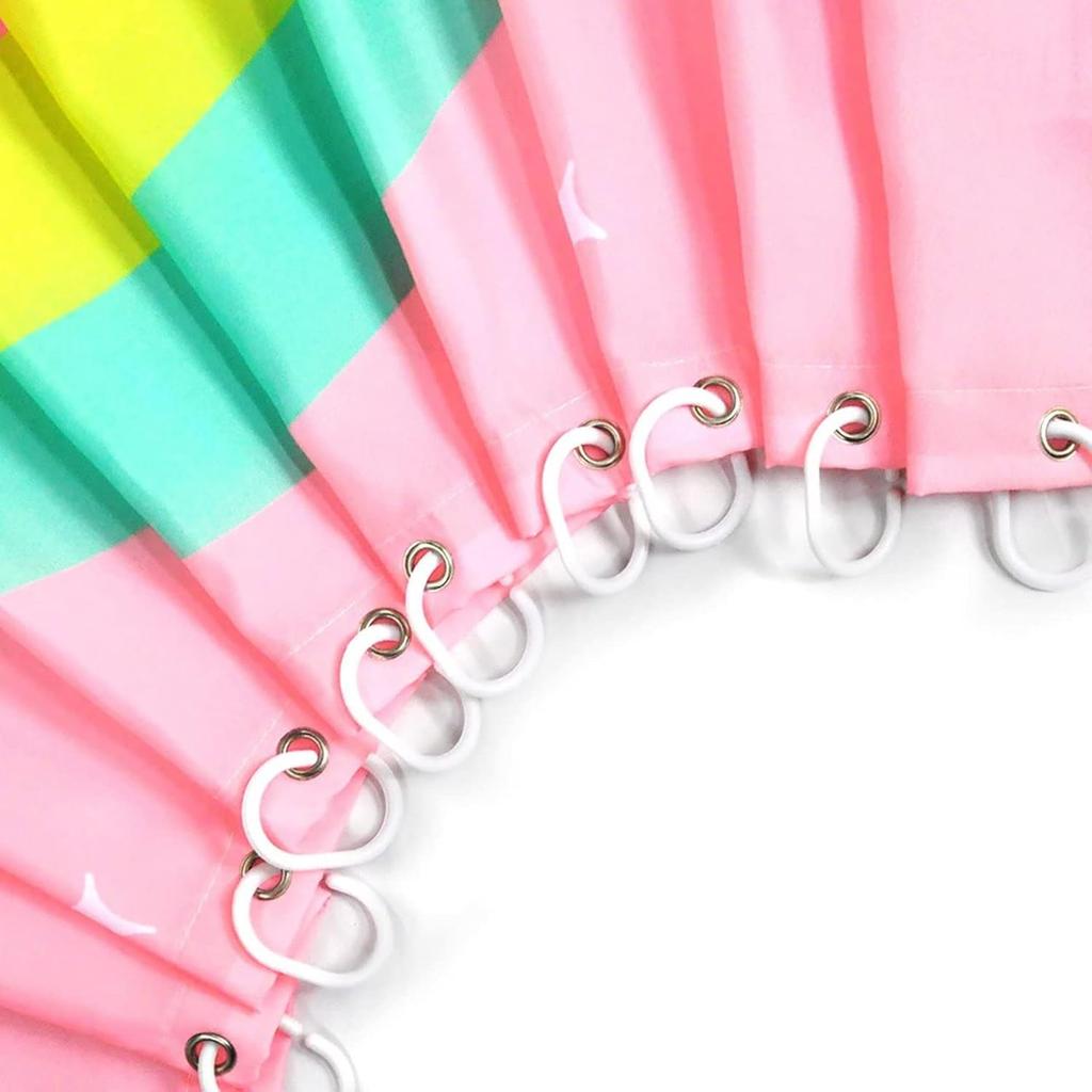 LB Spooky Halloween Shower Curtain for Bathroom, Gothic Horror Halloween Pink and Black Bats Fabric Shower Curtain with Hooks, Funny Pink Bat