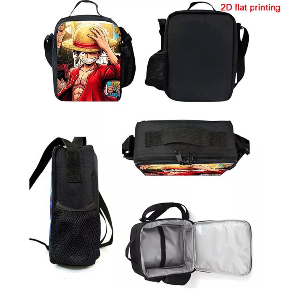 One Piece Lonchera Térmica Cartoon Thermal Lunch Bag Lightweight Portable Cooler Tote For Boys Girls School Picnic Camping Trip