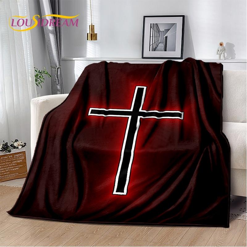 New 3D Pray Holy Bible Cross Jesus Soft Blankets,Keep Warm Throw Blanket Comfortable Blanket for Picnic Beds Sofa Home Bedroom