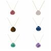 Minimalist Stone Necklace Stainless Steel Collarbone Chain Waterdrop Pendant Necklace  Party