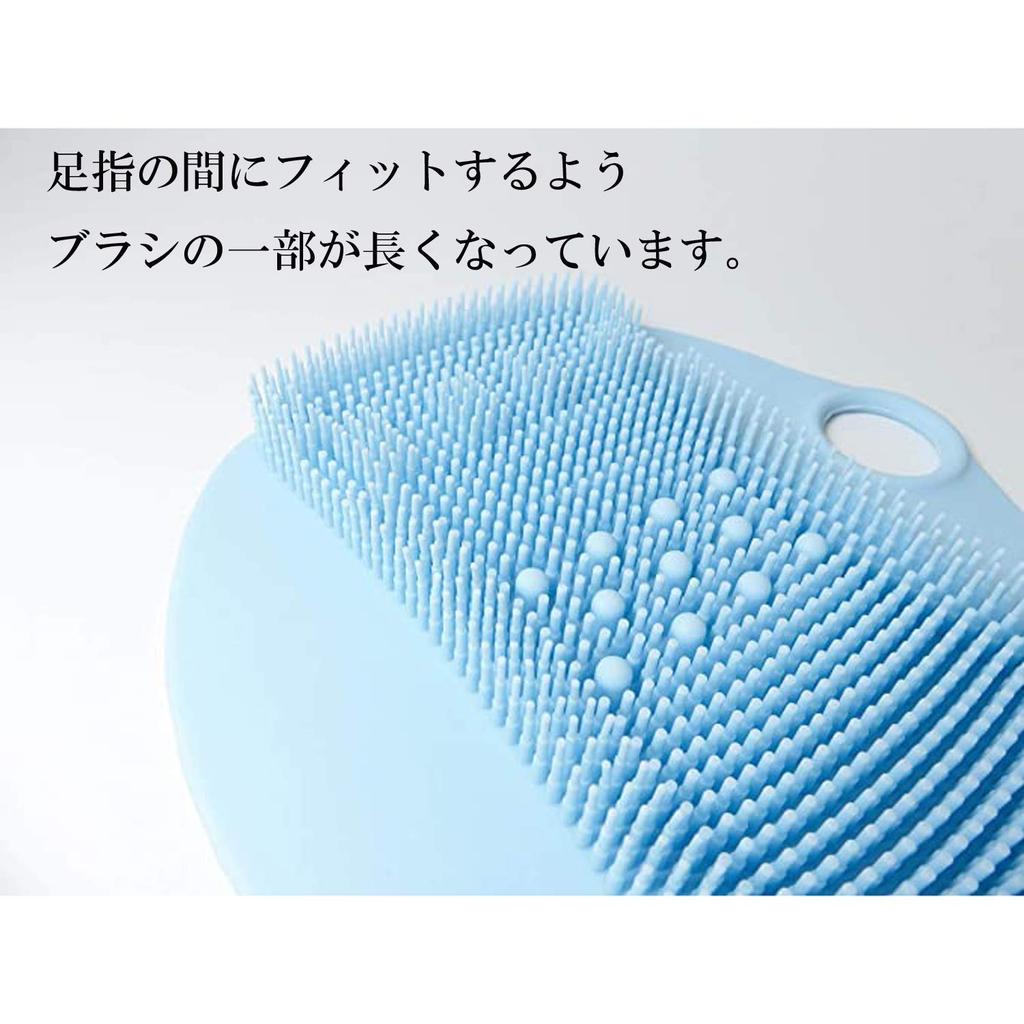 Towa Sangyo Body 15 X X Silicone Foot Brush Brush, Blue, Approx. 15.8 1.8 Cm,