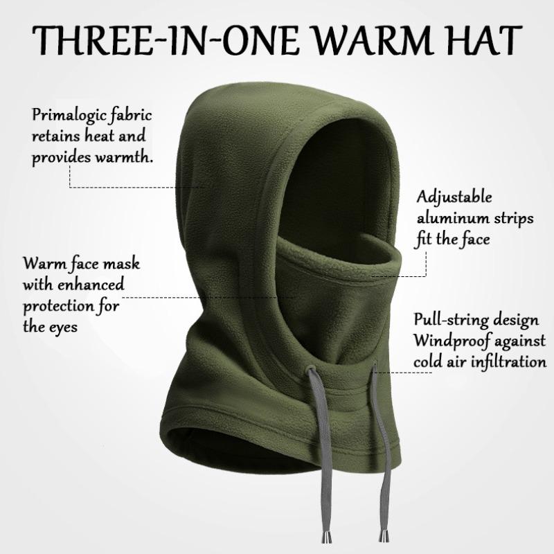 Upgraded Winter Cold Proof and Warm Hat Outdoor Skiing Plush Thermal Caps Riding Windproof Face Mask Thickened Fleece Head Cover