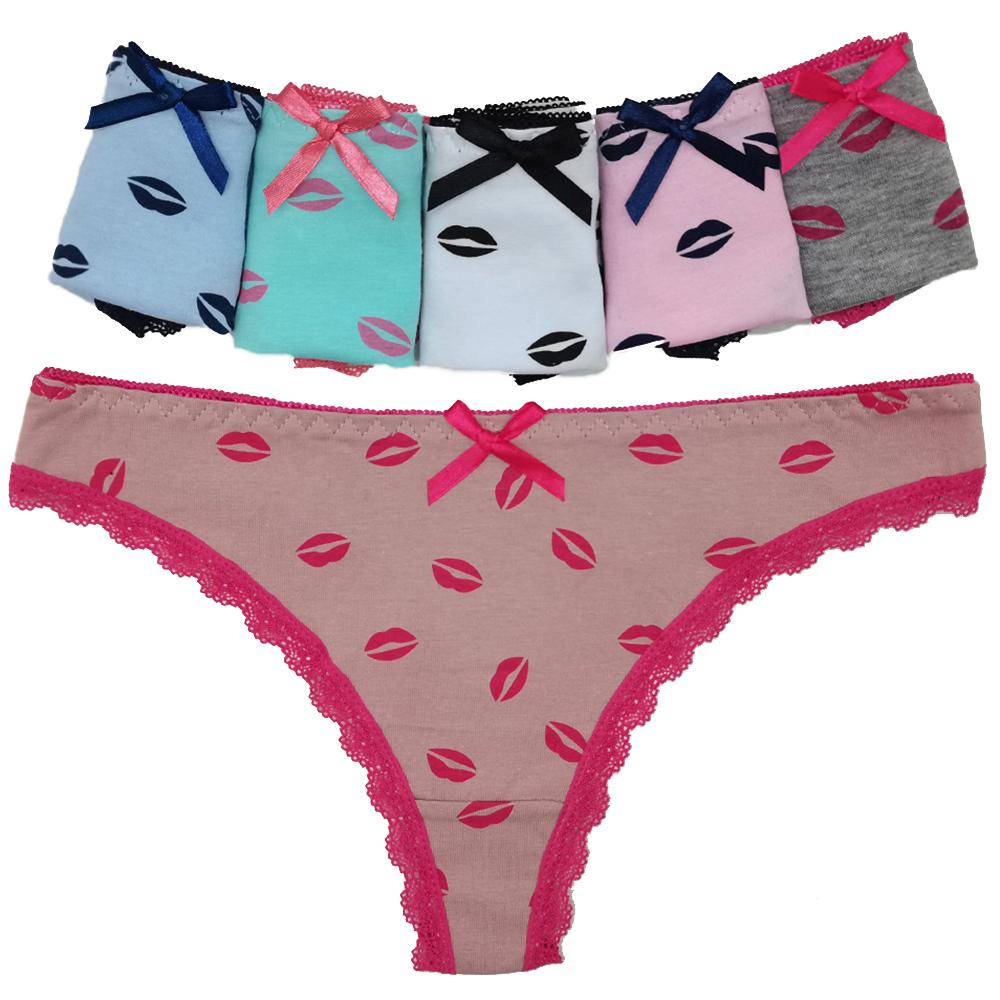 

Дамы Хлопок Нижнее белье Трусики Сексуальное белье Женское стринги Кружева G Струны Тангас Mujer Губы Принт Девушки Симпатичные 12 штук / Лот