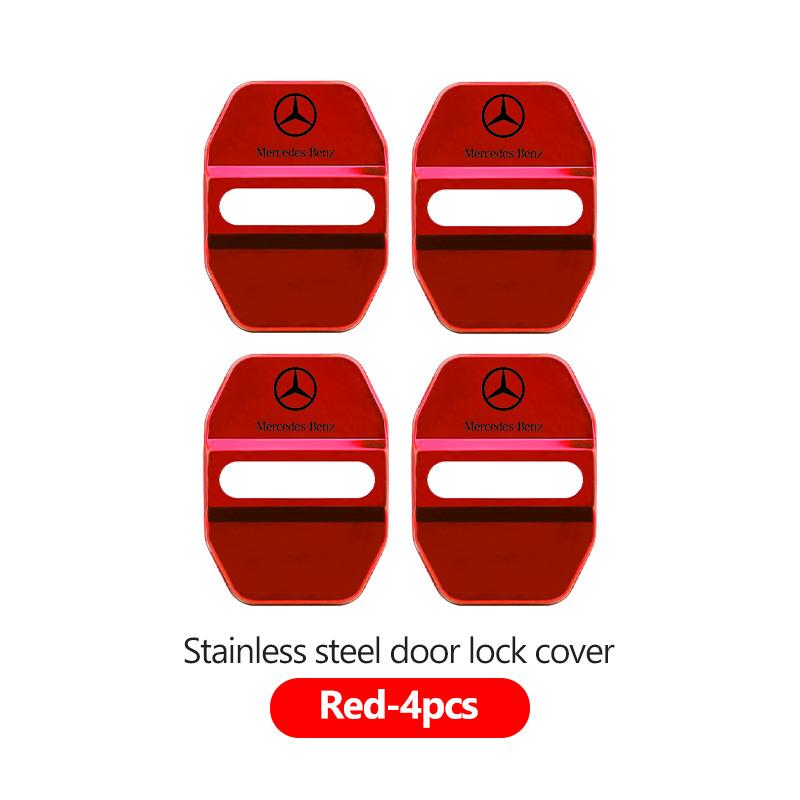 For Benz 4PCS Fashion Stainless Steel Car Covers Door Lock Protecting Cover Exclusive AMG W124 W203 W204 SPRINTER V CLASS VIANO