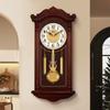 Vintage Old-Style Wall Clock for Living Room Home Use Imitation Wood Quartz Clock European Creative Silent Wall Clock