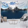 Hot Air Balloon Castle Tapestry Wall Hanging City Building Bohemian Bedspread Travel Mattress Bedroom Background Decor