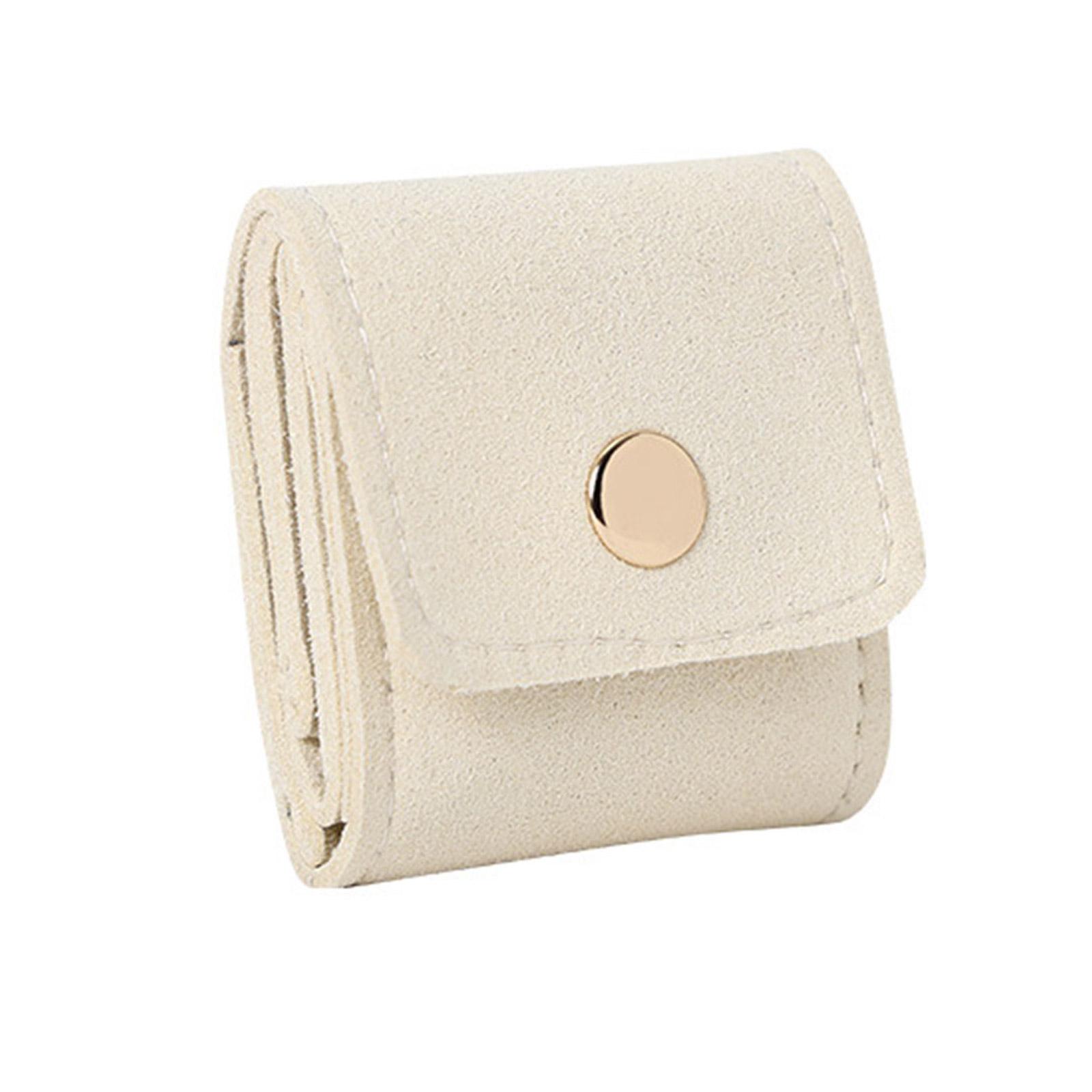 

Складной органайзер для украшений, чехол с 4 отделениями для серег, колец, для хранения в путешествиях, чехол из микрофибры и кожи