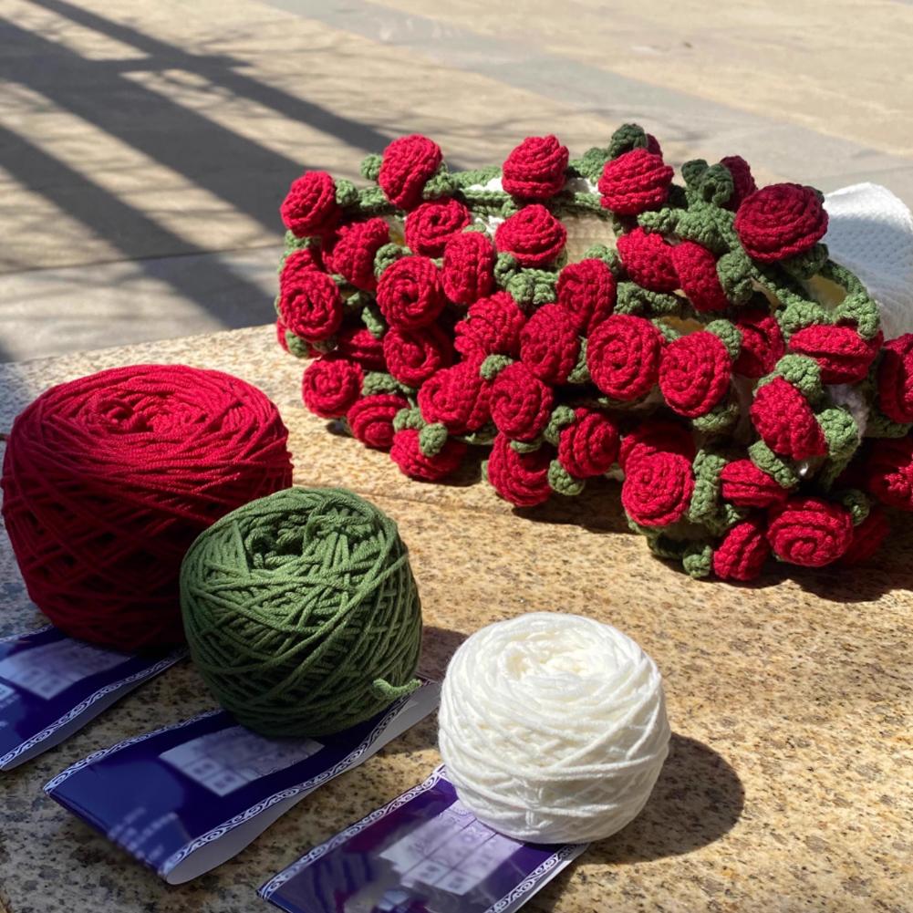 Manta con Ramo de Rosas Material Manta Hecha a Mano con Ramo de Rosas Cubo Flor Manta Terminada Material Hecho a Mano DIY Manualidad