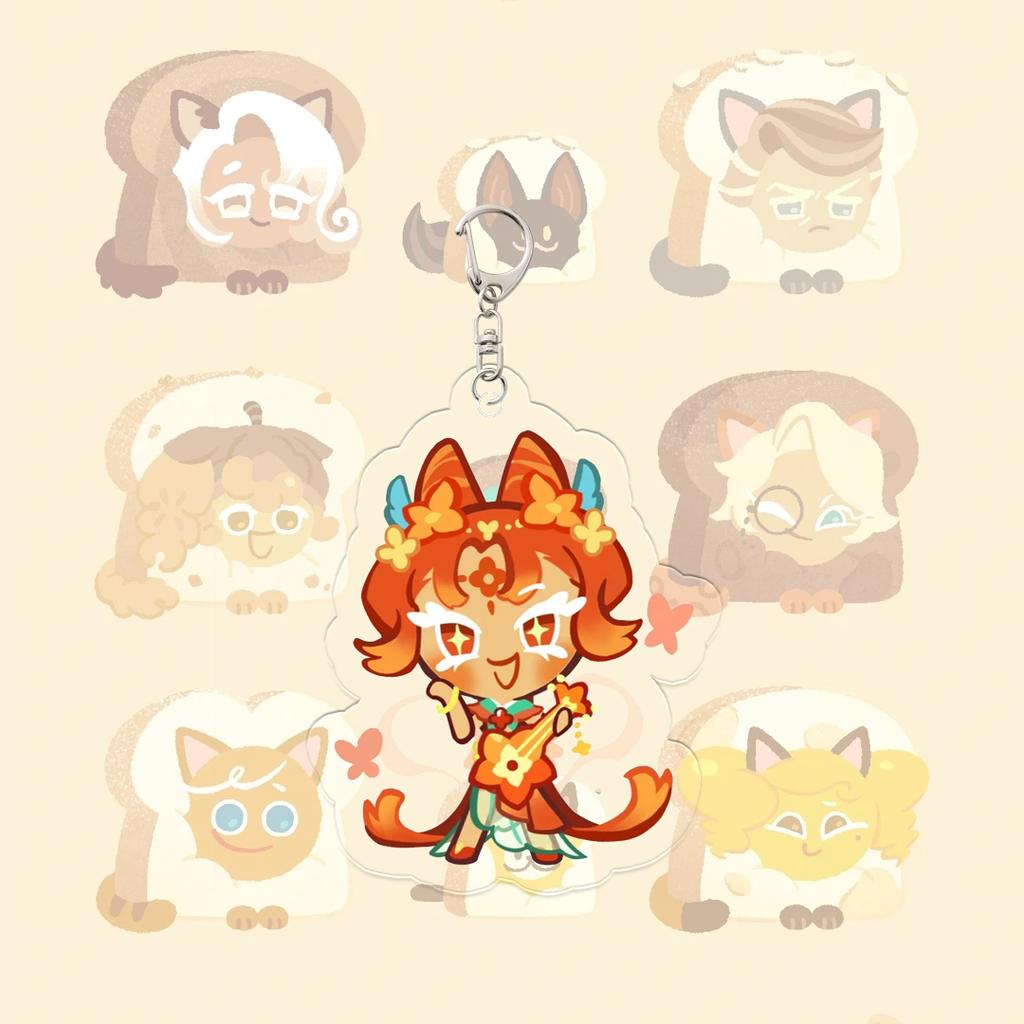 Cookie Run Kingdom Dekoracyjny Wisiorek Kawaii Figurka z Gry Student Kreskówkowy Breloczek Kratka Letni Wersja Q Dziewczyna Anime Prezent Festiwalowy