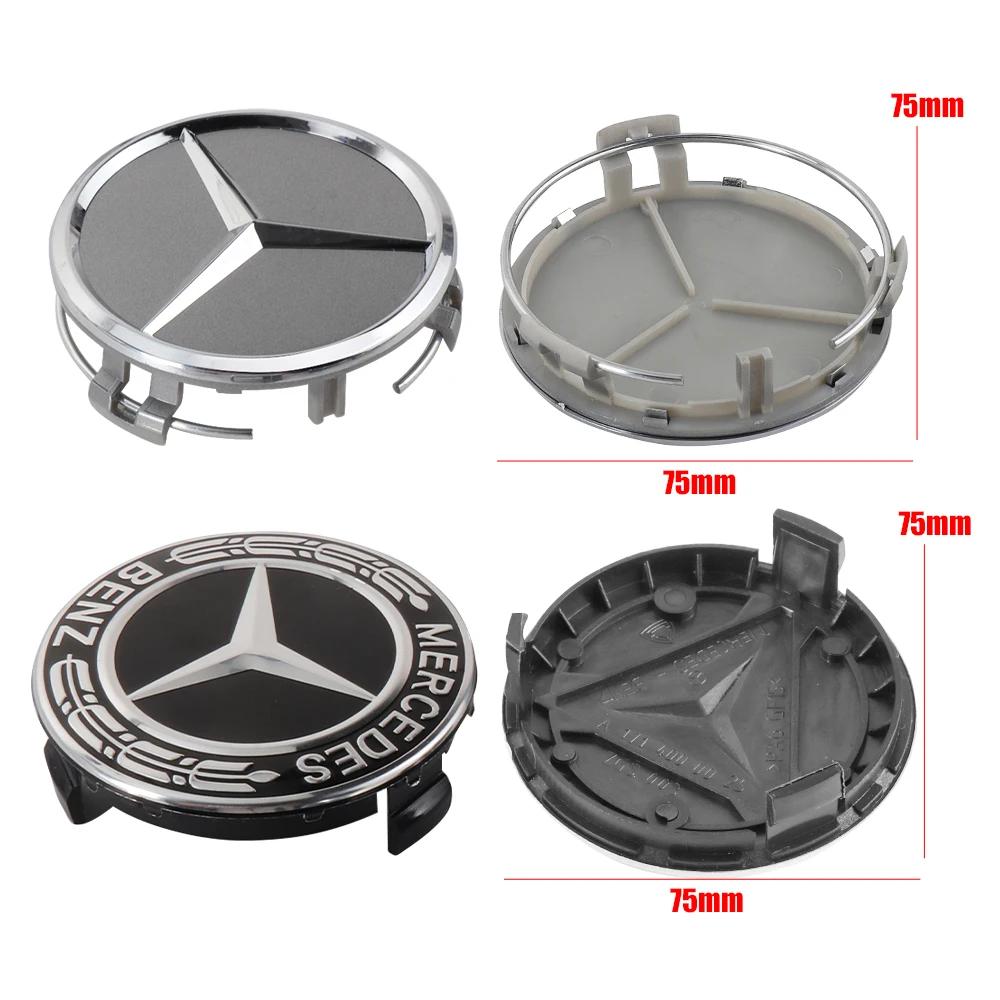 New 2025 Hot 4PCS 75MM Car Wheel Center Hub Caps Tire Rim Covers Auto Accessories For Mercedes Benz CLA A180 W108 AMG CLK W201 W