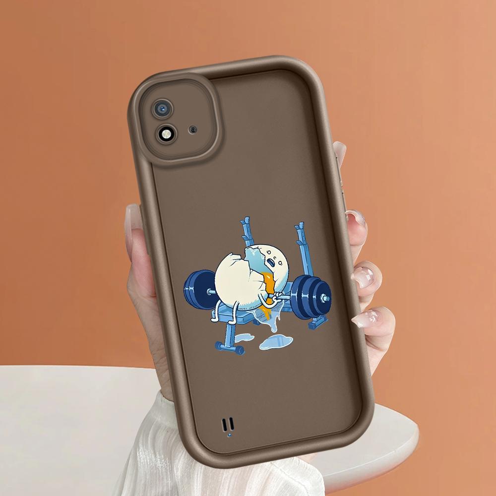 Soft Silicone Square Ladder Printing Pattern Phone Casing Full Cover Camera Shockproof Protection Rubber Case for OPPO Realme