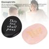 2pcs Pink Crystal Pocket Palm Stone Engraved Pattern Worry Stone  For Mindfulness