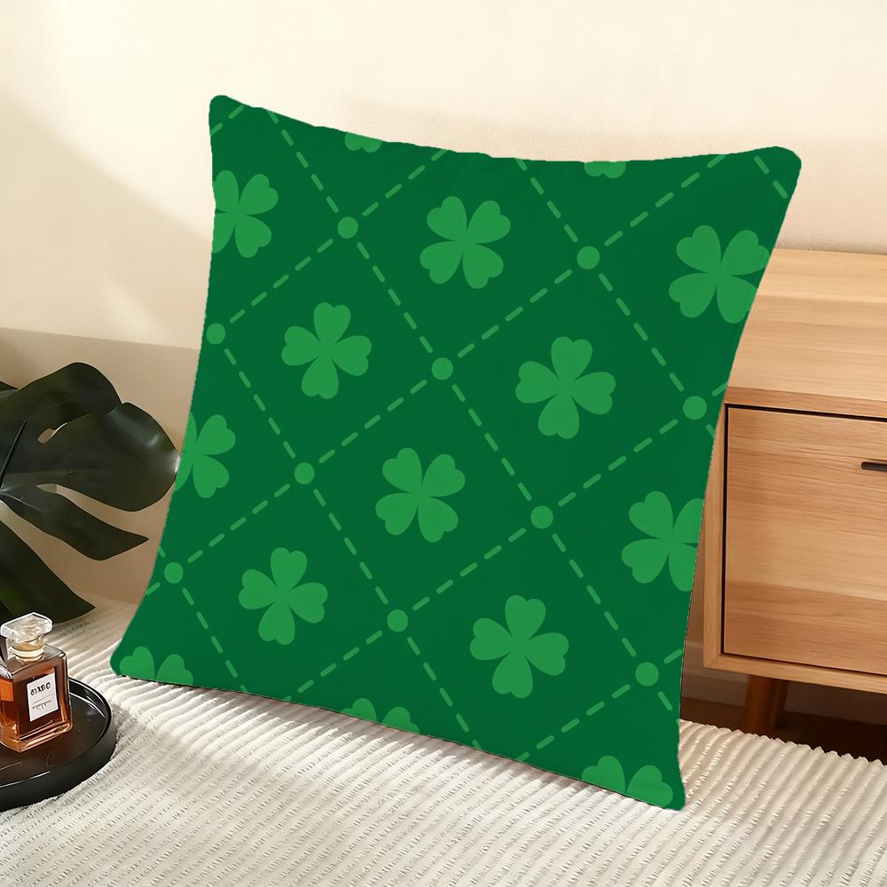 St. Patrick'S Day Gift Cushion Cover Soft Short Plush Pillow Cover Smooth Cozy Texture Aesthetic Cushion Case Home Decor