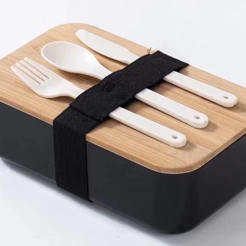 ZISIZ Single-Layer Bento Lunch Box with Cutlery