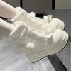Women's Bow Snow Boots Platform Fur Lined Winter Ankle Boots Warm Non Slip Cute Cotton Boots