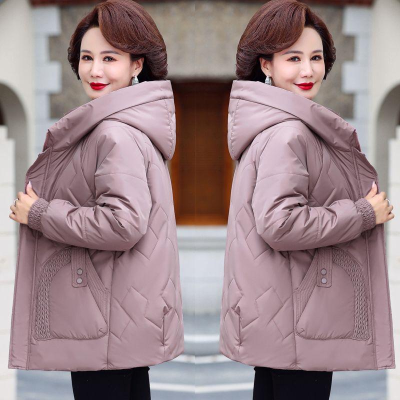 Womens Winter Fleece Lined Hooded Coat Thick Warm Jacket Plus Size Fashion Outerwear for Mom
