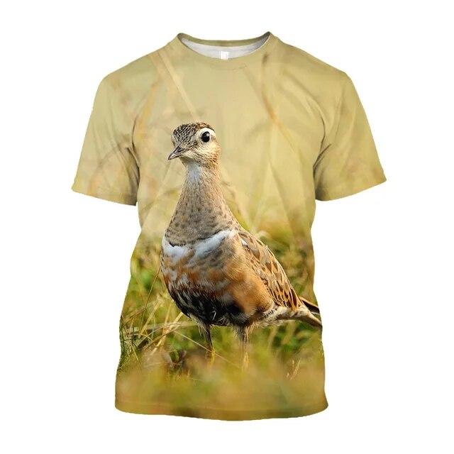 Magliette stampate con uccelli di gallo cedrone, t-shirt mimetiche da caccia, t-shirt grafiche da uomo, streetwear, top e t-shirt estetiche