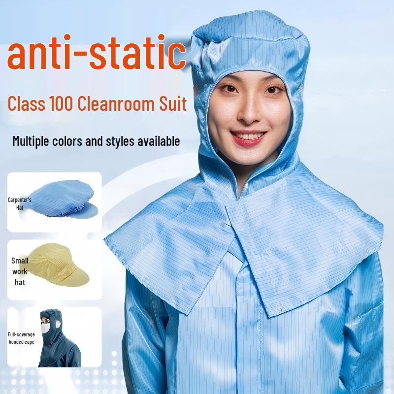 

Anti-Static Dustproof Cleanroom Cap for Men & Women - Blue/White Small Cap (0.5 Stripe Fabric)