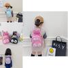 Adorable Bunny Ear Cartoon Kids Backpack Stylish Korean Design Sequin Pu Material