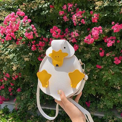 Popular Girls Cute Cartoon Duck Handbags Women Duck Shape Crossbody Bag Female Soft PU Leather Shoulder Bag
