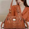 Luxury Designer Brand Women’s Leather Shoulder Bags, Multi-pocket Casual Crossbody Bags, Large Capacity Handbags