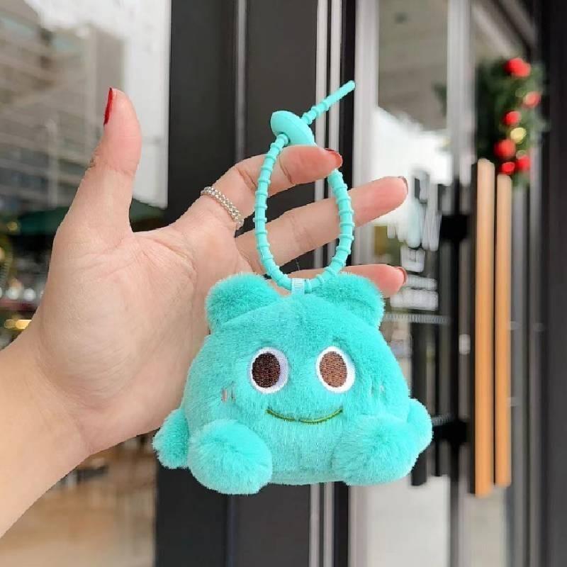 

Adorable Plush Cat Keychain Cute Soft Stuffed Animal For Bags And Purses синий