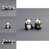 Adorable 4pcs/set Lovely Mini Panda Action Figure Collection Toys For All Ages