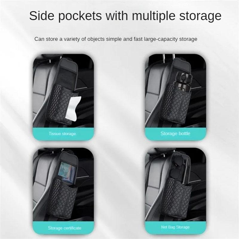 Auto Sitz Seiten Hängender Aufbewahrungs-Organizer Leder Auto Becher Taschentuchbox Glas Handyhalter Fahrersitz Seite Papiertuch Tasche