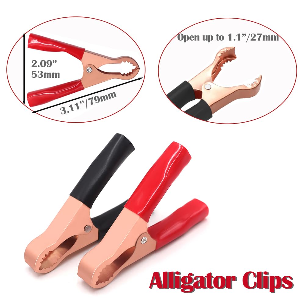 HayEastdor 8,2 fot/2,5 m SAE - Kabelhärva med strömbrytare och krokodilklämmor 16 AWG 2-pin SAE