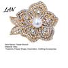 Decorative Flower Pin Faux Pearl Rhinestone Brooch, Women Girls Retro Floral Lapel Non-fading Pin, Badge for Clothes Bag Hat Scarf Suits Secure Clasp