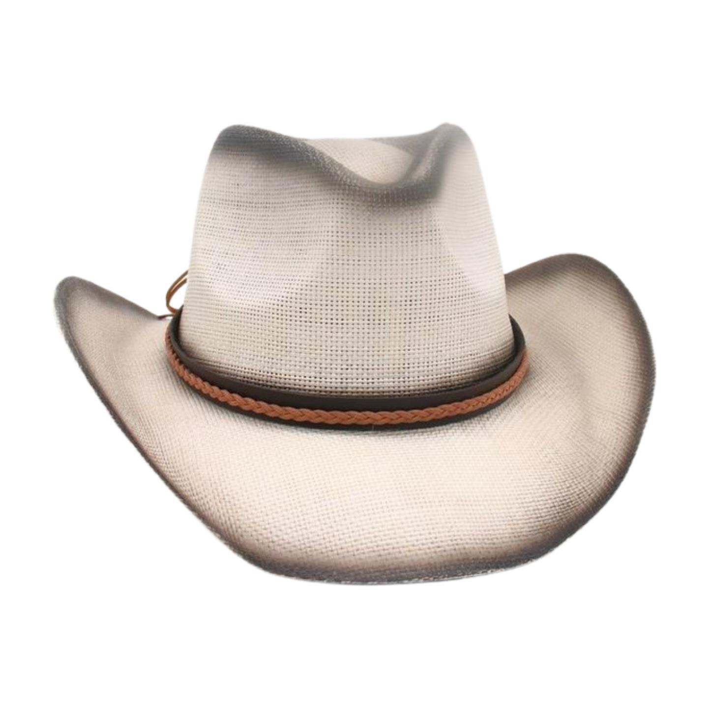 

Spring And Summer Simple High-End Breathable Beach Hat Men And Women Spray Painted Western Cowboy Hat one size fits all straw hat (hard straw hat)