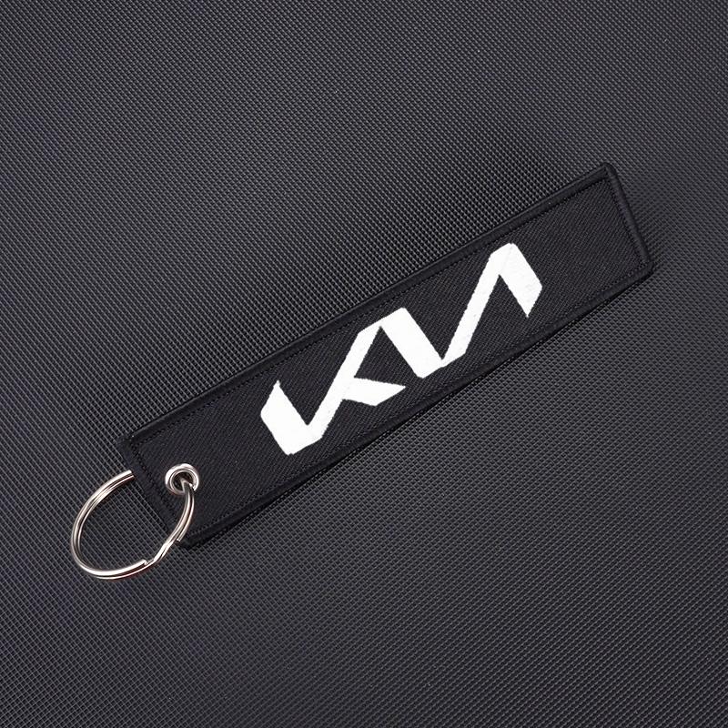 HFVY8 Car Keychain Neck Wear ID Card Pass Lanyard Nylon Long Keyring Ribbon For KIA KN Rio Ceed Sportage Cerato Sorento Optima Picanto