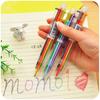2pcs/4pcs 6 Colors Cute Cartoon Ballpoint Pen Press School Students Office Supply Stationery Multicolored Pen Colorful Refill