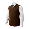 Men's V-Neck Knitted Sweater Vest Plain Sleeveless Pullover Knitwear Loose Fit All Match Tops