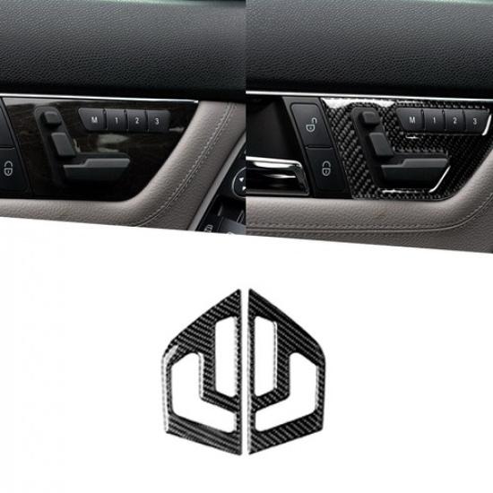

Auto Carbon Fiber Seat Adjust Button Panel Cover Trim B For Mercedes Benz W204