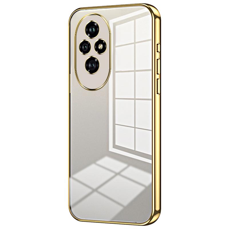 

For Honor 200 5G Case Electroplating Frame Soft TPU Phone Cover Gold