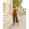 Women'S Polka Dot Print Strapless Loose Wide-Leg Jumpsuit
