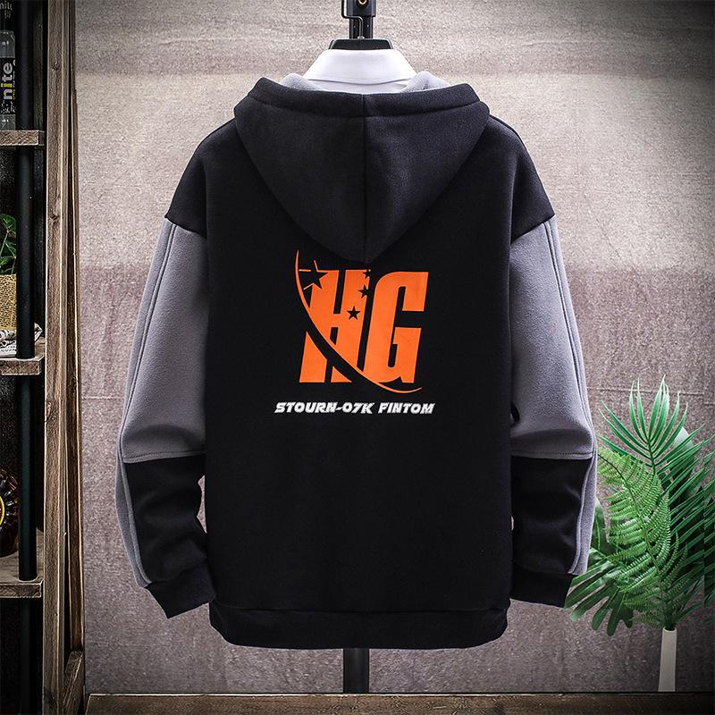 Pánská mikina s kapucí Plus Velvet - Jaro/Podzim 2020 Trendy Volný Střih, Všestranná Bunda pro Páry