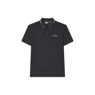 Camisa Polo de Malha Casual de Cor Sólida da Série Heritage Masculina Camisas Polo Preto F11M428109FBK