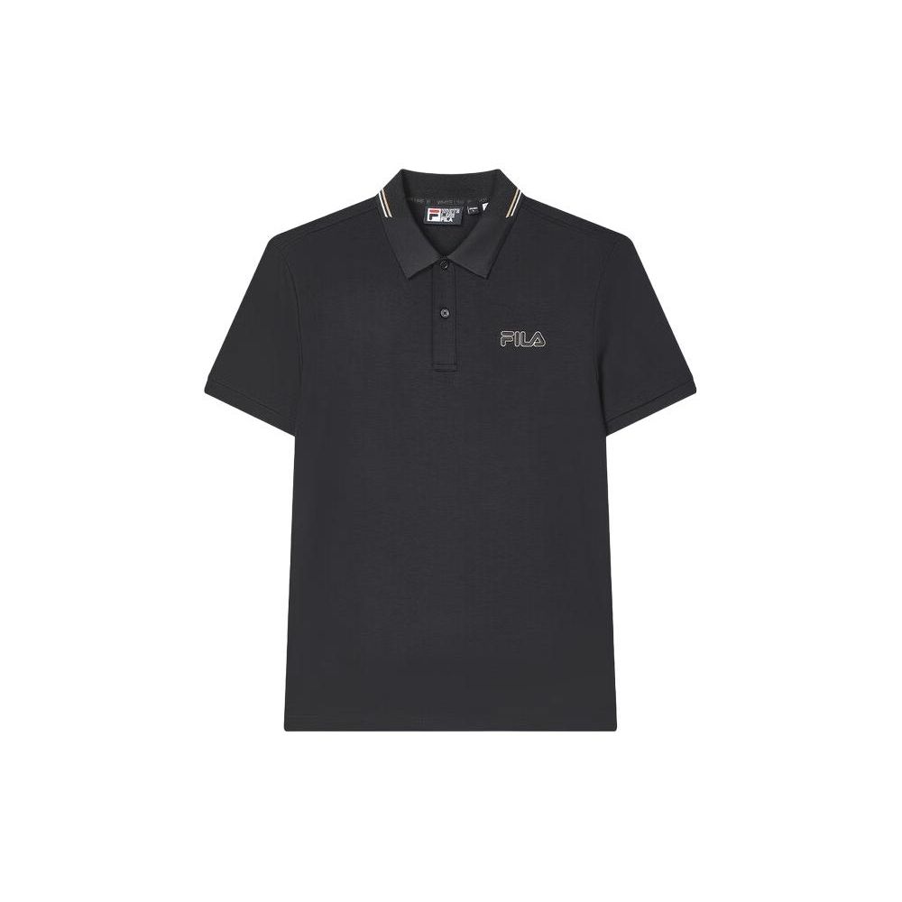 

FILA Heritage Series Solid Color Casual Knit Short Sleeve Polo Shirt Men Polo Shirts Black F11M428109FBK M
