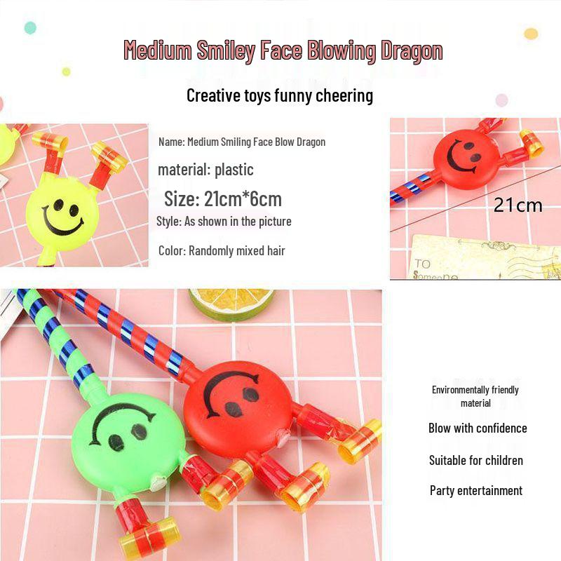 

Улыбающийся Дракон Свисток Завиток Фестивальный Рог - Подарок Игрушка для Детского Сада на День Защиты Детей Whistle Dragon - Pack of 2