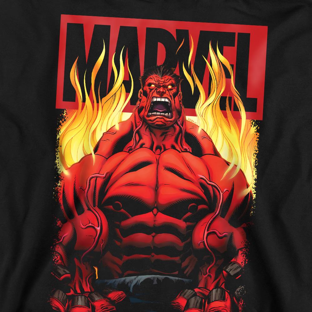 Marvel Unisex Adult Red Hulk Fire Sweatshirt